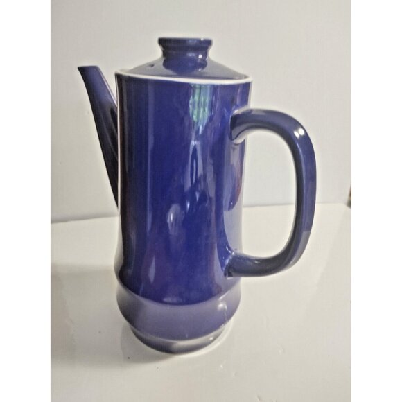 Vintage Cobalt Blue Ceramic Tea Pot by Casual Ceramics Japan 6 cup - Picture 6 of 15